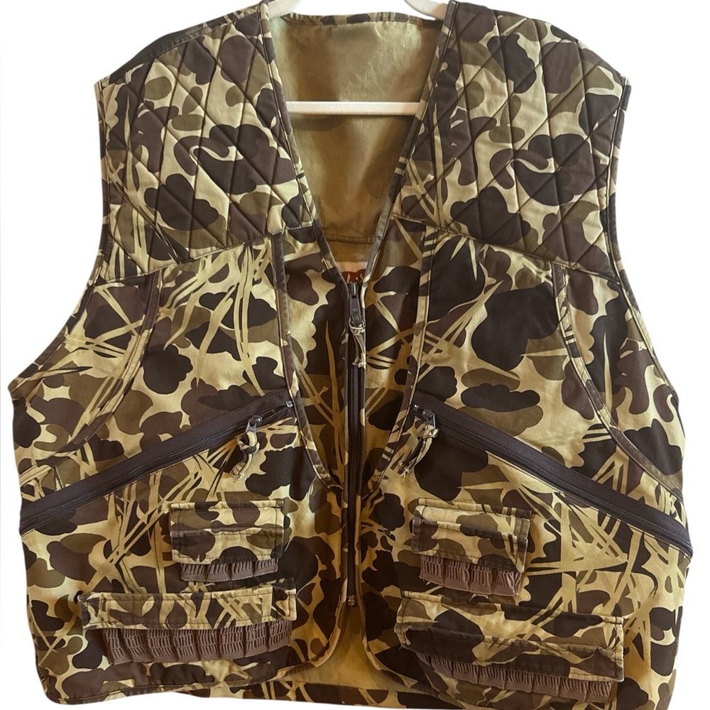 Gamehide Men’s Size XXL Camouflage Canvas Hunting‎ Vest Pockets Ducks